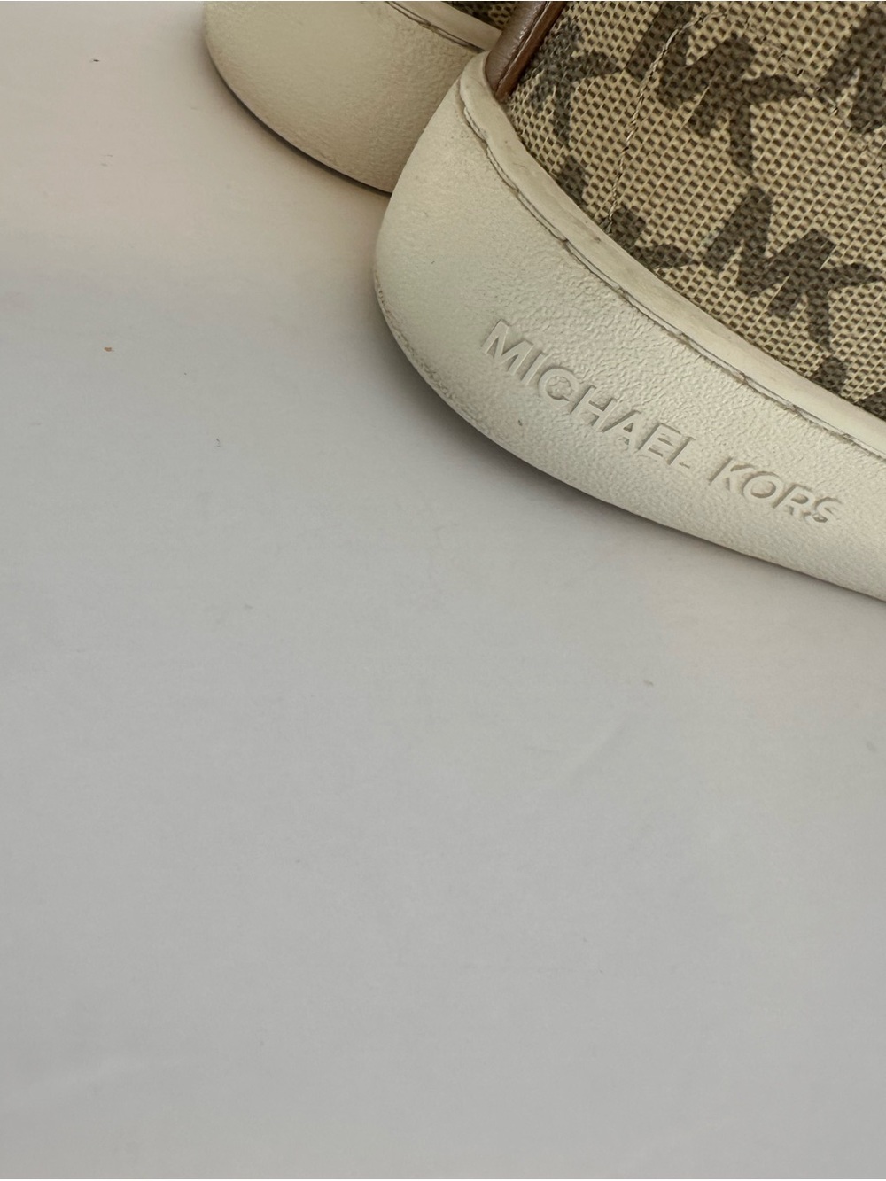 Michael Kors MK Monogram Lace-Up Sneakers Brown Beige Logo Shoes Size 5.5M - Picture 5 of 6